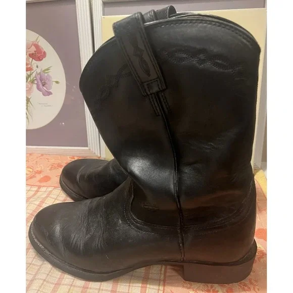 Ariat Heritage Sierra Black Leather Round Toe Cowboy Boots #35501 Men's 10EE